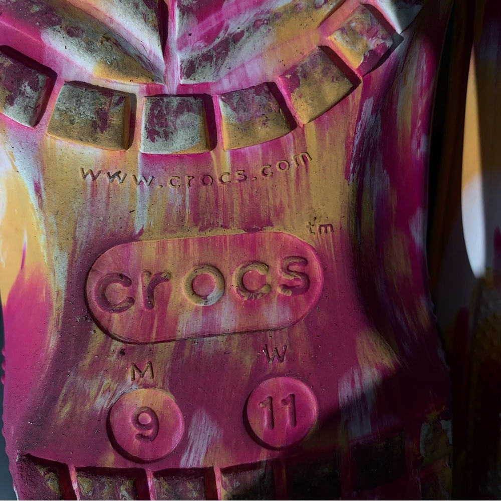 Crocs Classic Translucent Marbled Clog Orange/Pin… - image 2